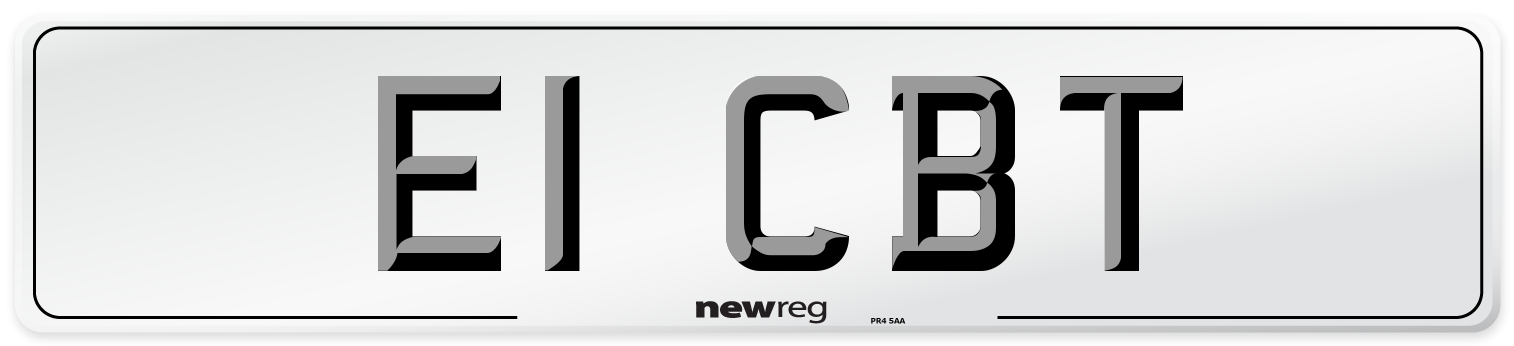 E1 CBT Number Plate from New Reg